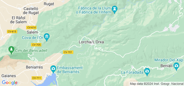 Mapa de Lorcha - Orxa