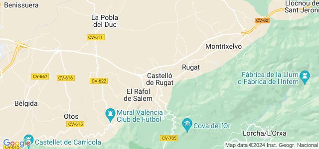 Mapa de Castelló de Rugat