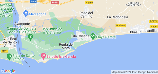 Mapa de Isla Cristina