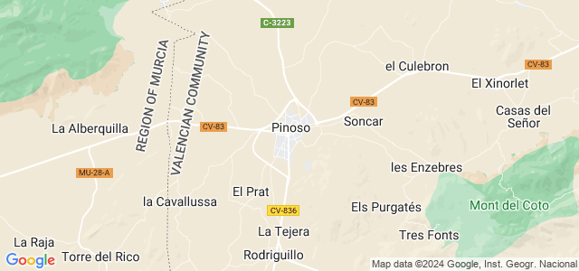 Mapa de Pinós - Pinoso