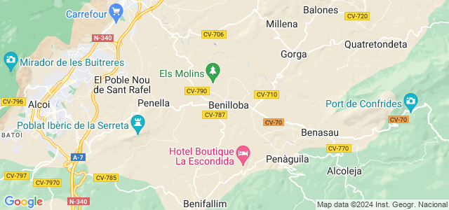 Mapa de Benilloba