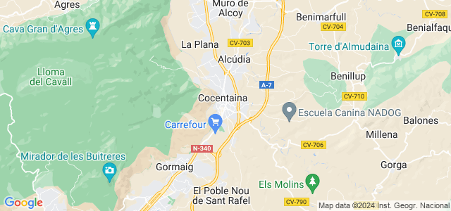 Mapa de Cocentaina