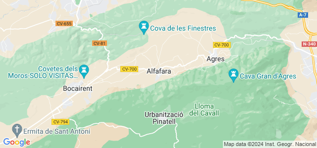 Mapa de Alfafara