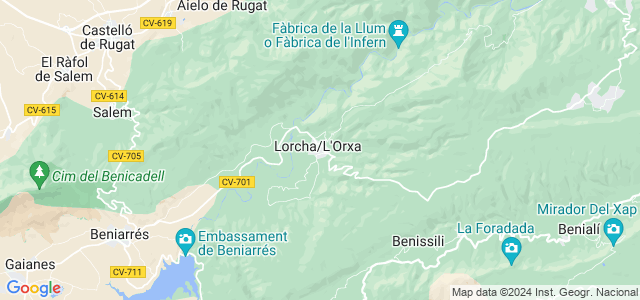 Mapa de Lorcha - Orxa