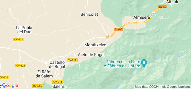 Mapa de Montitxelvo - Montichelvo