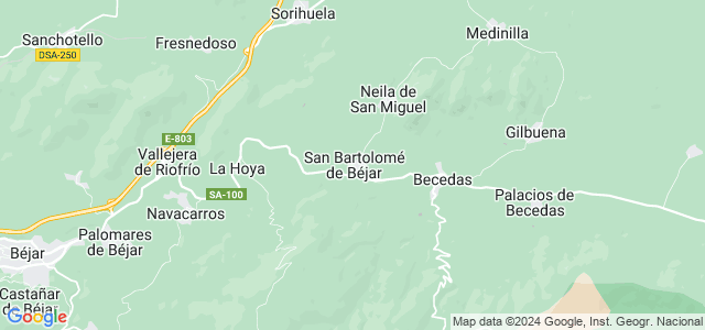 Mapa de San Bartolomé de Béjar