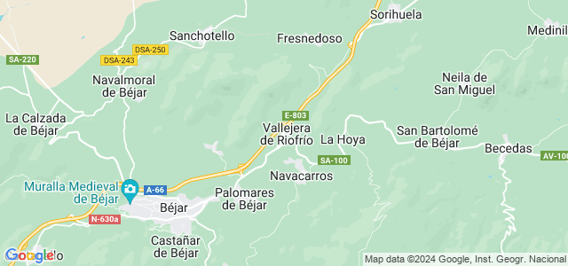 Mapa de Vallejera de Riofrío