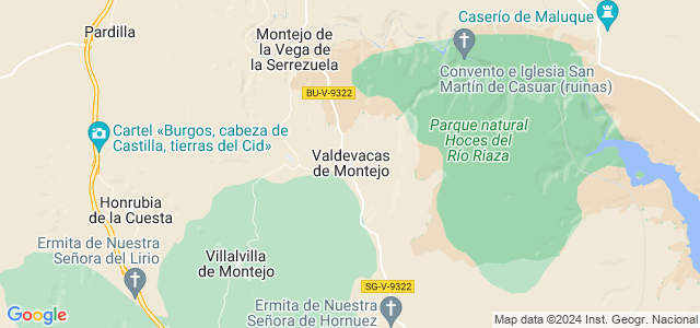 Mapa de Valdevacas de Montejo