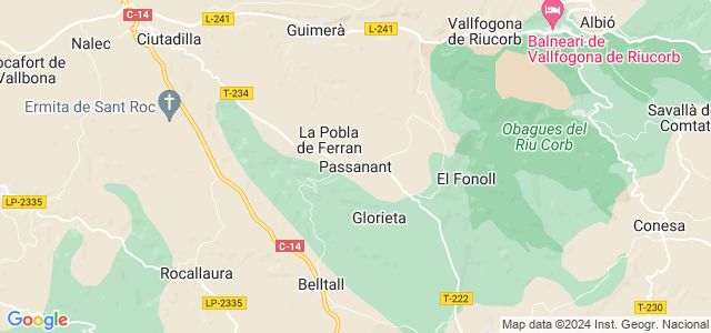 Mapa de Passanant i Belltall