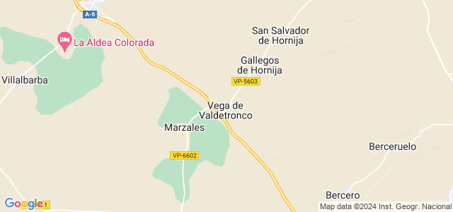 Mapa de Vega de Valdetronco