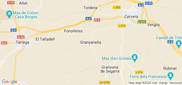 Mapa de Granyanella