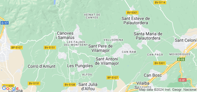 Mapa de Sant Pere de Vilamajor