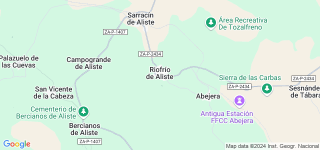 Mapa de Riofrío de Aliste