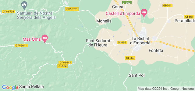 Mapa de Cruïlles, Monells i Sant Sadurní de lHeura