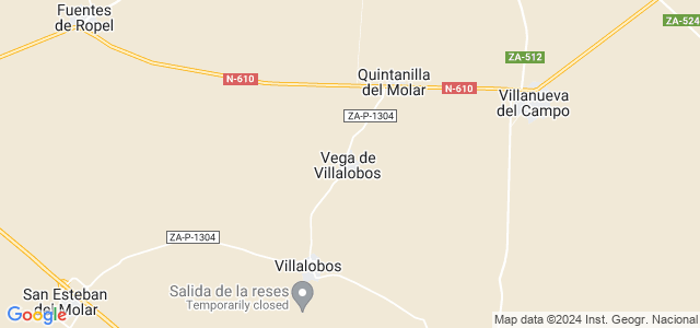 Mapa de Vega de Villalobos