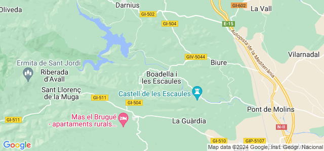 Mapa de Boadella i les Escaules