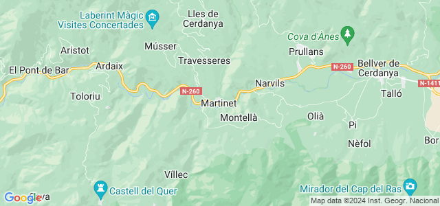Mapa de Montellà i Martinet