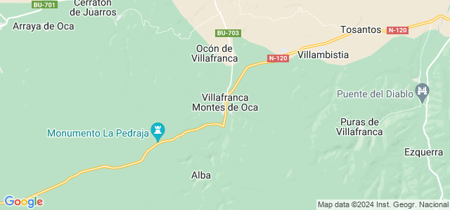 Mapa de Villafranca Montes de Oca