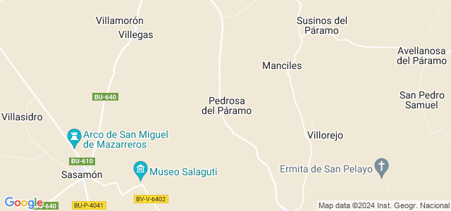 Mapa de Pedrosa del Páramo