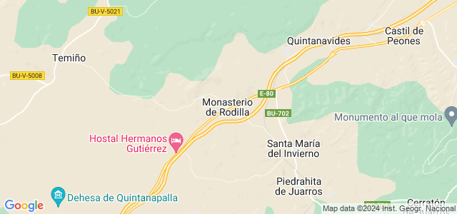 Mapa de Monasterio de Rodilla