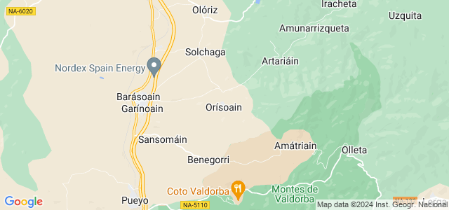 Mapa de Orísoain