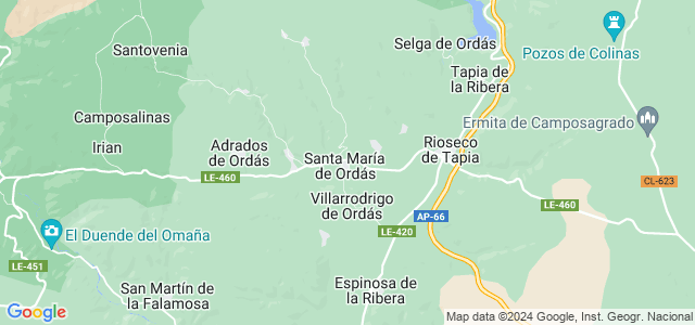 Mapa de Santa María de Ordás
