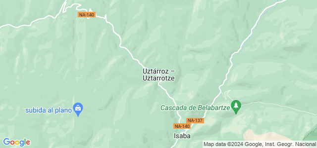 Mapa de Uztárroz - Uztarroze