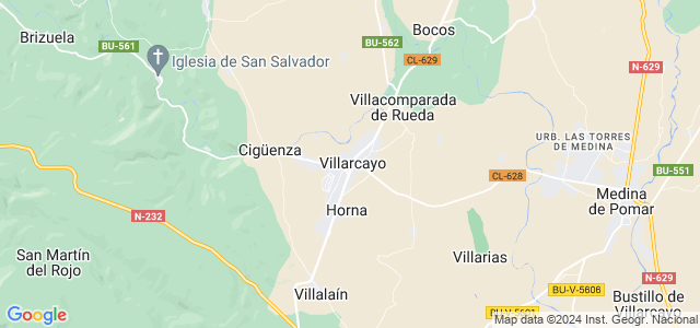 Mapa de Villarcayo de Merindad de Castilla la Vieja